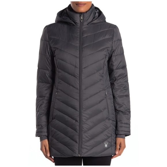 Nwt Spyder Boundless Long Jacket Puffer Polar Gray - Picture 2 of 7